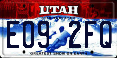 UT license plate E092FQ