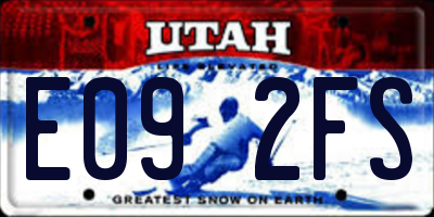 UT license plate E092FS