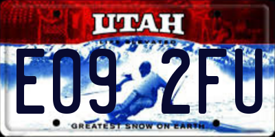 UT license plate E092FU
