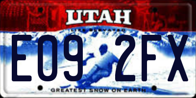 UT license plate E092FX