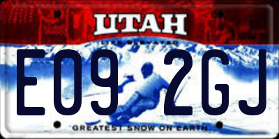UT license plate E092GJ