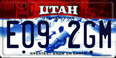 UT license plate E092GM
