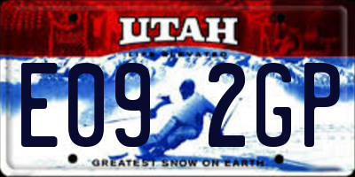 UT license plate E092GP