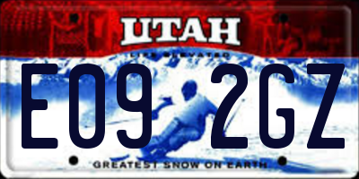 UT license plate E092GZ
