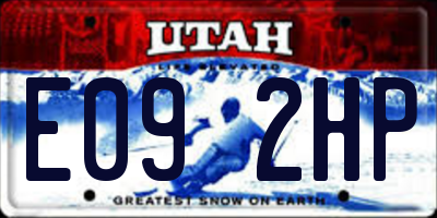 UT license plate E092HP