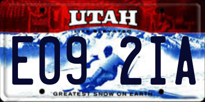 UT license plate E092IA