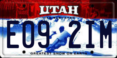 UT license plate E092IM