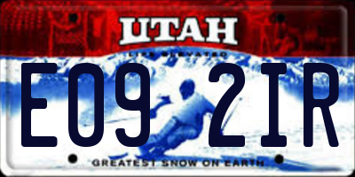 UT license plate E092IR