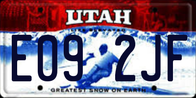UT license plate E092JF