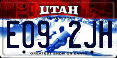 UT license plate E092JH