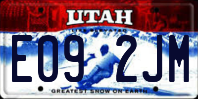 UT license plate E092JM