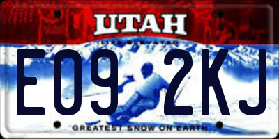 UT license plate E092KJ