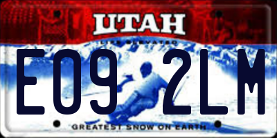 UT license plate E092LM