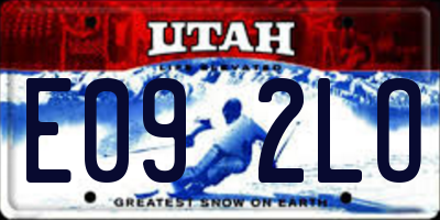 UT license plate E092LO