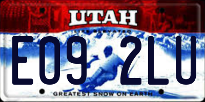 UT license plate E092LU