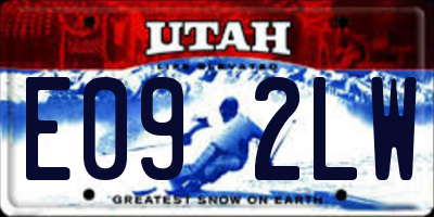 UT license plate E092LW
