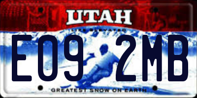 UT license plate E092MB