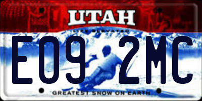UT license plate E092MC