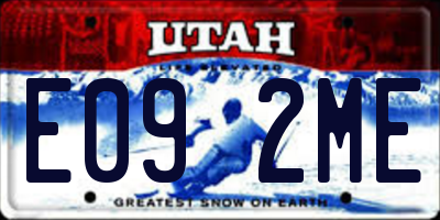 UT license plate E092ME