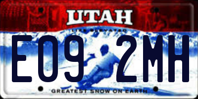 UT license plate E092MH