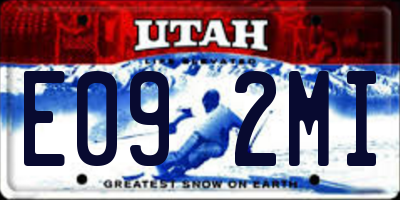 UT license plate E092MI
