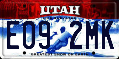 UT license plate E092MK