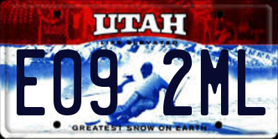 UT license plate E092ML