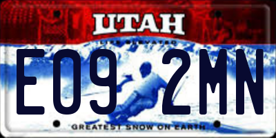 UT license plate E092MN