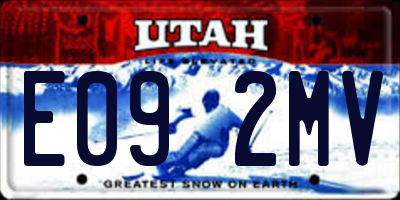 UT license plate E092MV