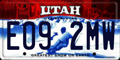 UT license plate E092MW