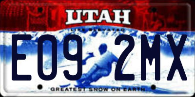 UT license plate E092MX