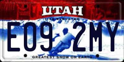 UT license plate E092MY