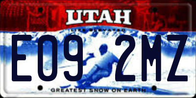 UT license plate E092MZ