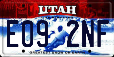 UT license plate E092NF
