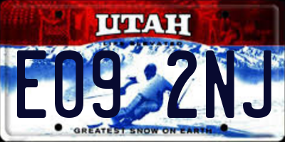UT license plate E092NJ