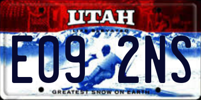 UT license plate E092NS