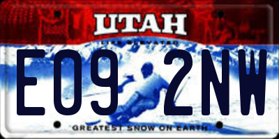UT license plate E092NW