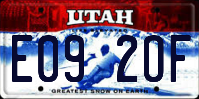 UT license plate E092OF