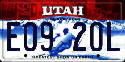 UT license plate E092OL