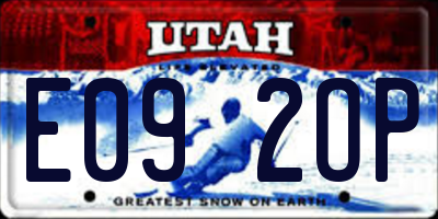 UT license plate E092OP