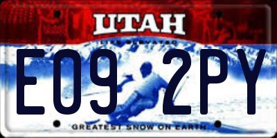 UT license plate E092PY