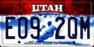 UT license plate E092QM