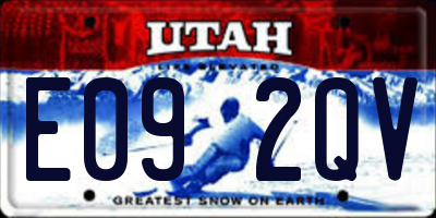 UT license plate E092QV