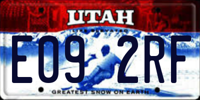 UT license plate E092RF