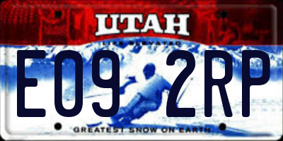 UT license plate E092RP