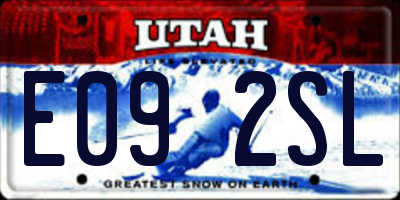 UT license plate E092SL