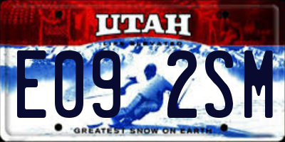 UT license plate E092SM