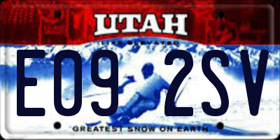 UT license plate E092SV