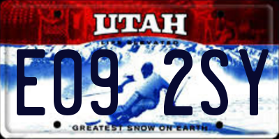 UT license plate E092SY