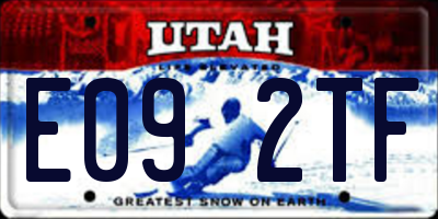 UT license plate E092TF